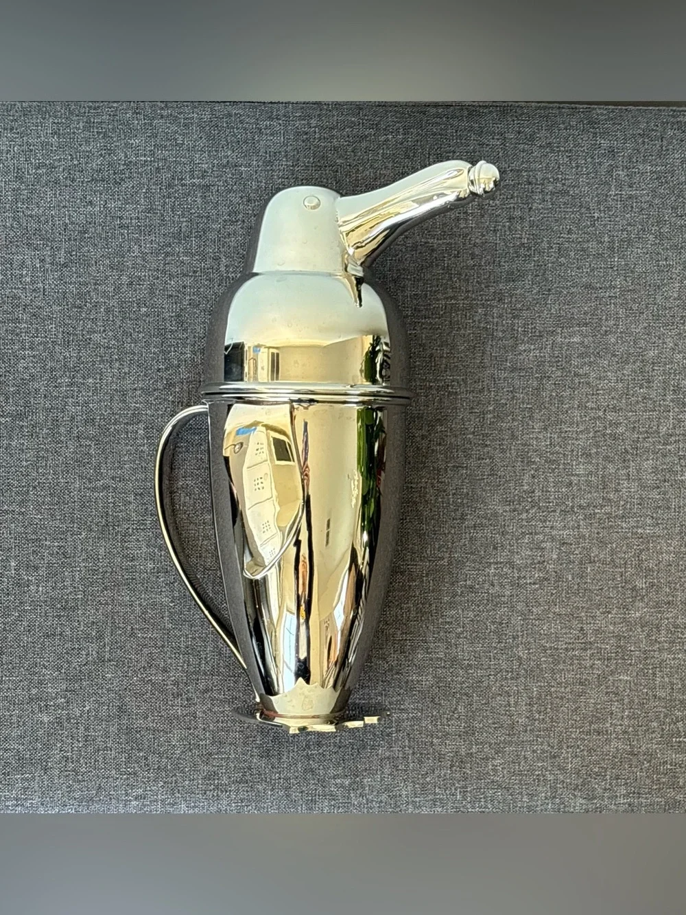 Restoration Hardware Large Silver Penguin Shaker in Original Box